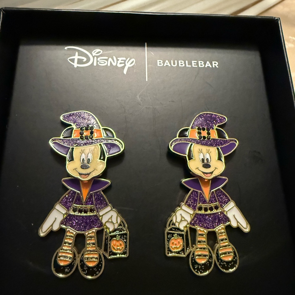 Baublebar x Disney Minnie Mouse with costume tricks or treat Earrings Halloween